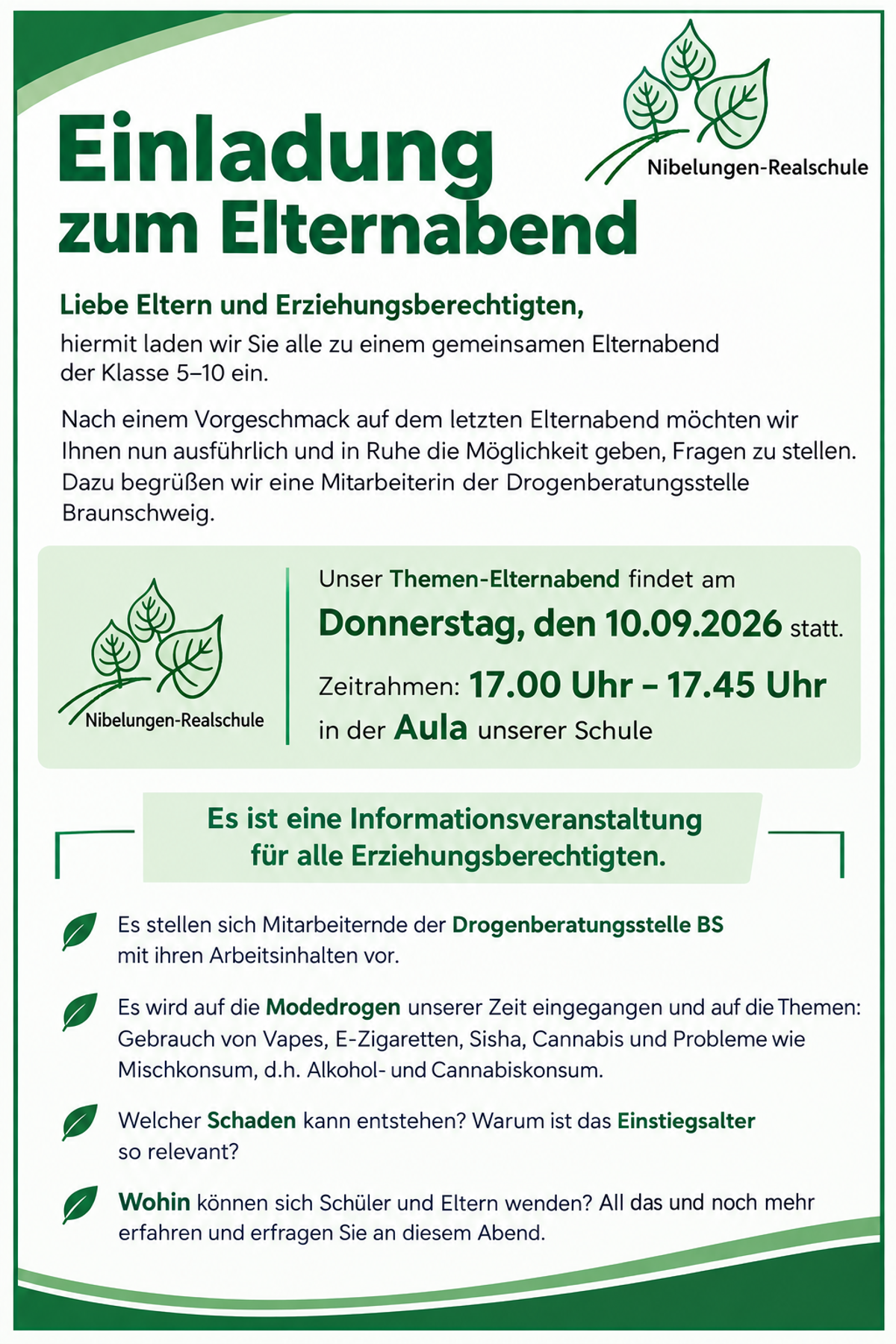 Plakat Elternabend